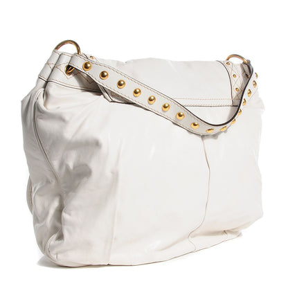 Gucci Calfskin Studded Large Irina Shoulder Bag White 3 of 8