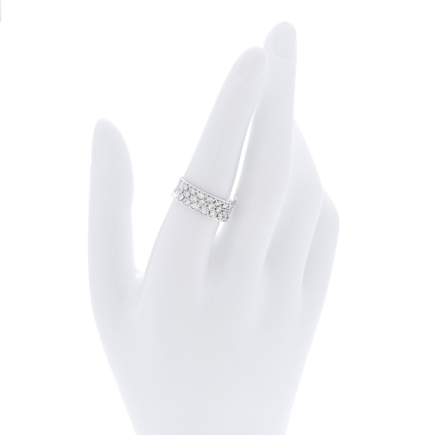 18K White Gold Diamond 1.33ct Half Band Ring  54 7