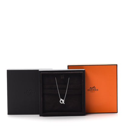Hermes 18K White Gold Diamond Finesse Pendant Necklace 5 of 5