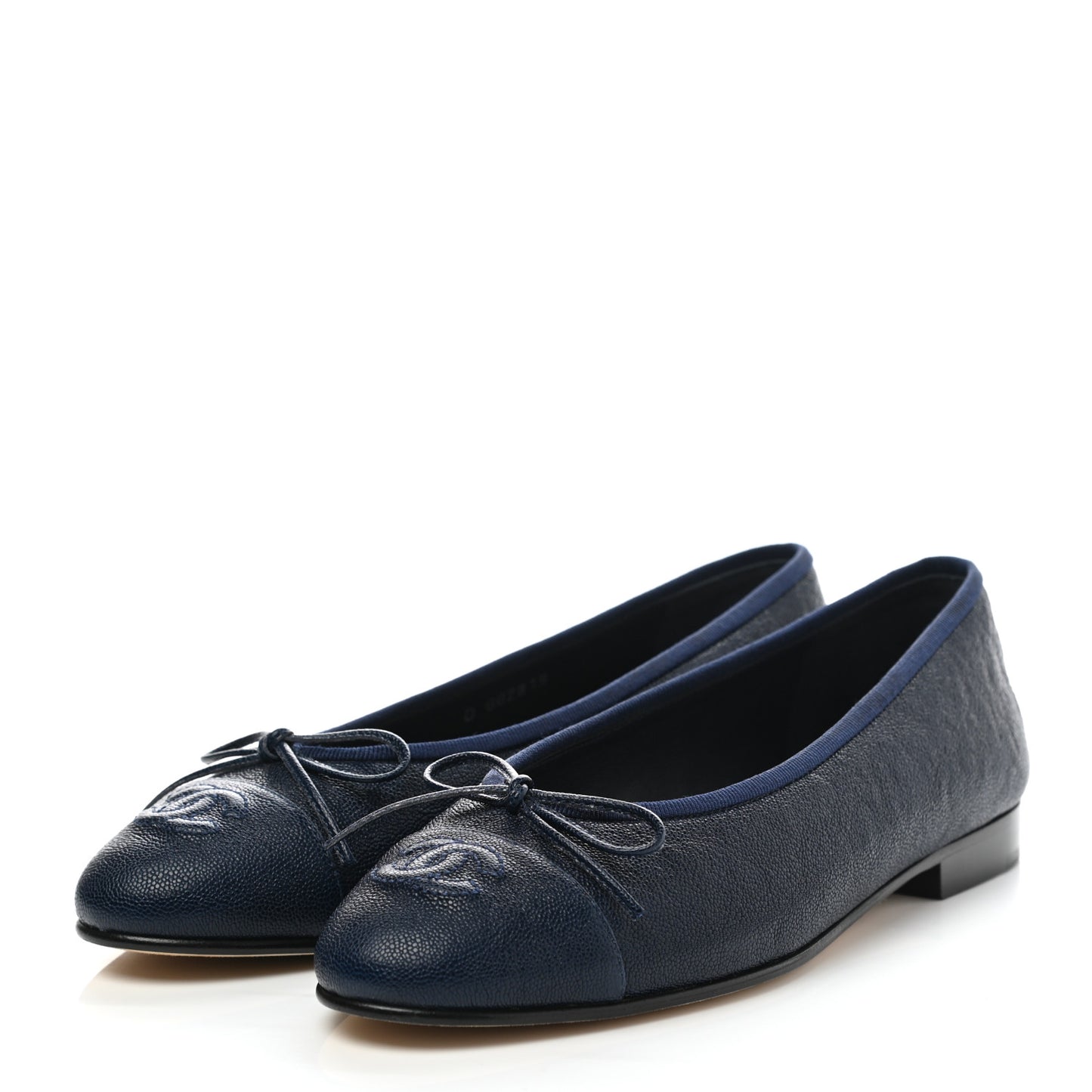 Caviar CC Cap Toe Ballerina Flats 36.5 Navy Blue