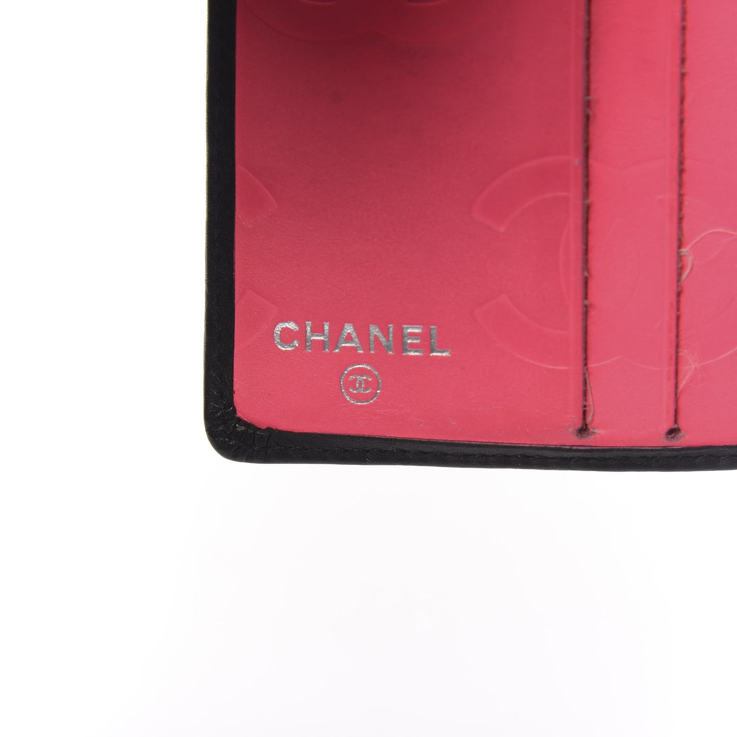 Calfskin Quilted Cambon Bi-Fold Wallet Black
