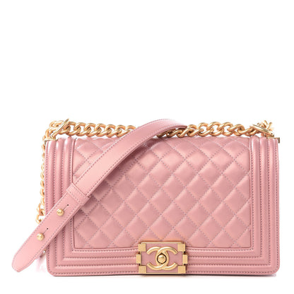 Chanel Metallic Calfskin Medium Boy Flap Pink 1 of 10