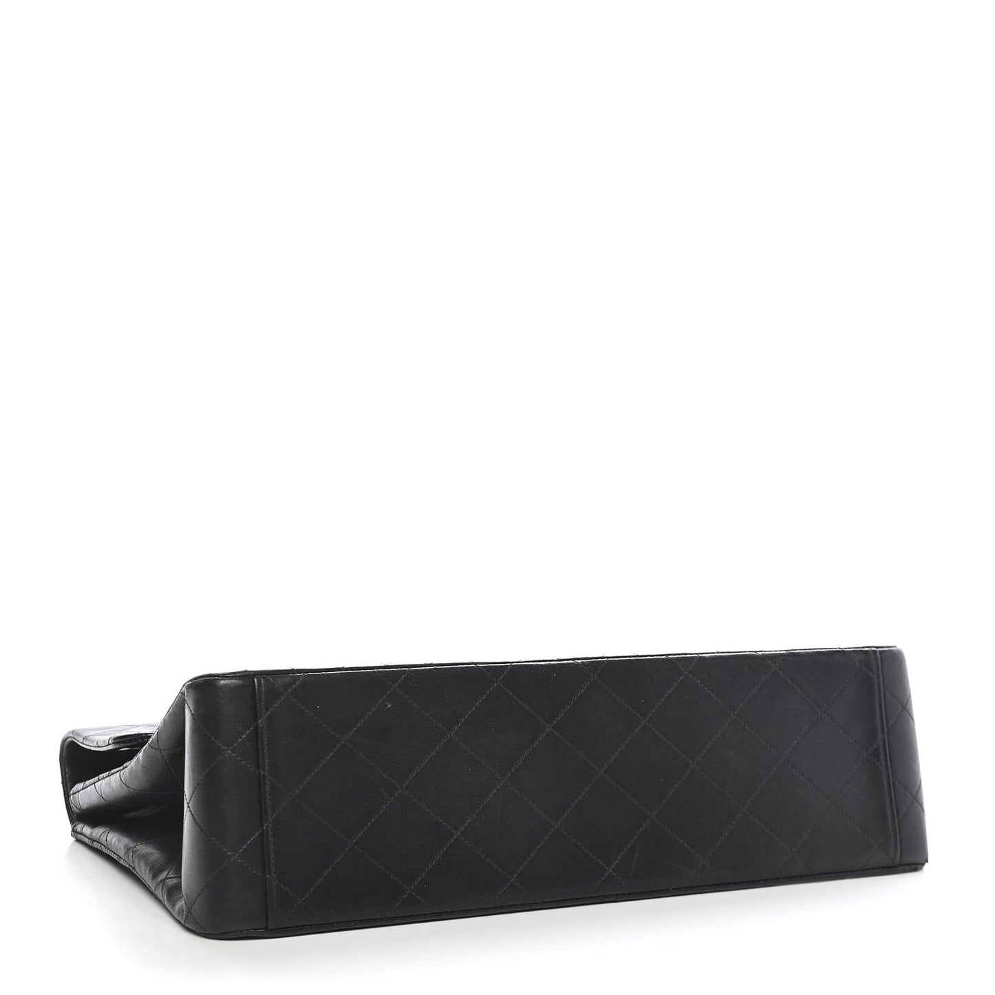 Lambskin Quilted XL Jumbo Single Flap Black