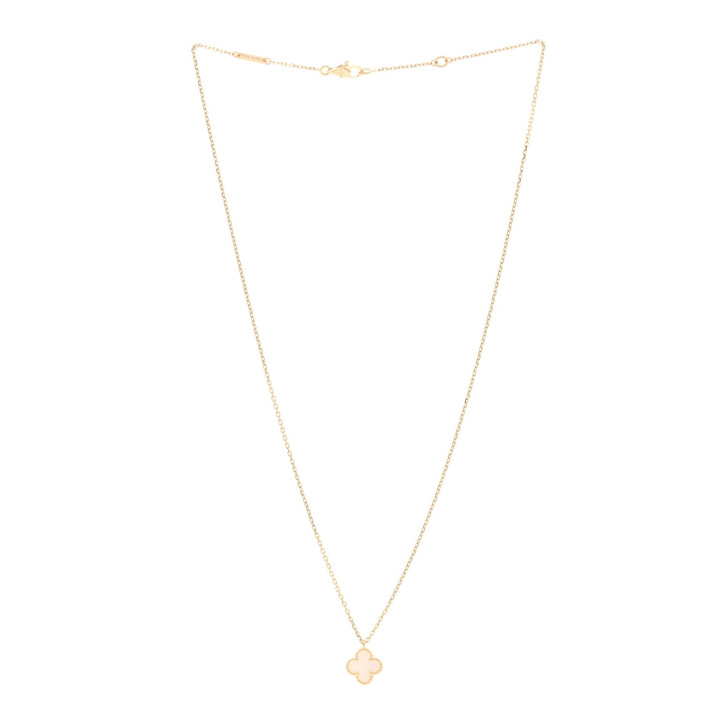 18K Yellow Gold Mother of Pearl Sweet Alhambra Pendant Necklace