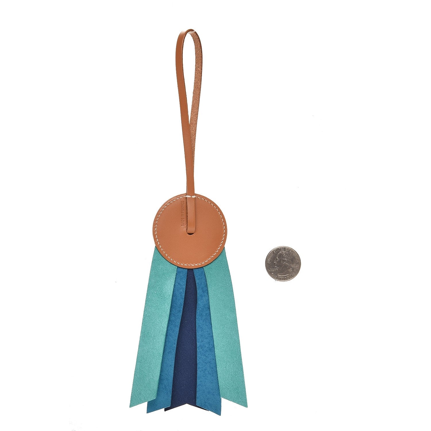 Hermes Hunter Cowhide Milo Lambskin Paddock Flot Bag Charm Bleu de Malte Bleu Izmir Lagon 2 of 5