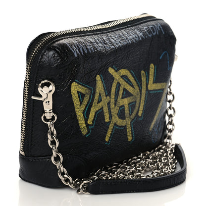 Balenciaga Agneau Classic Silver Hardware Graffiti Reporter XS Black 3 of 9