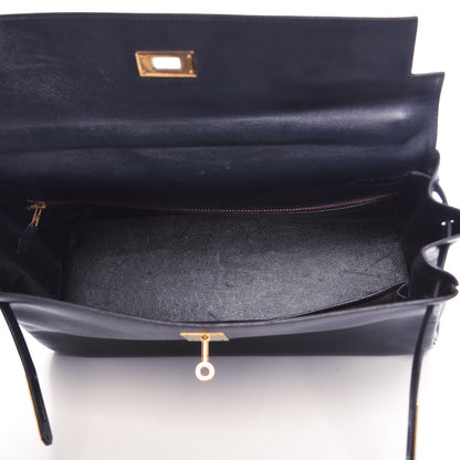 Hermes Courchevel Kelly Retourne 35 Bleu Marine 8 of 44