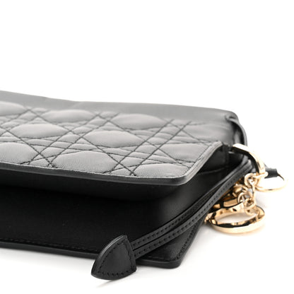 Christian Dior Lambskin Cannage Mini Top Handle Drawstring Bag Black 10 of 10