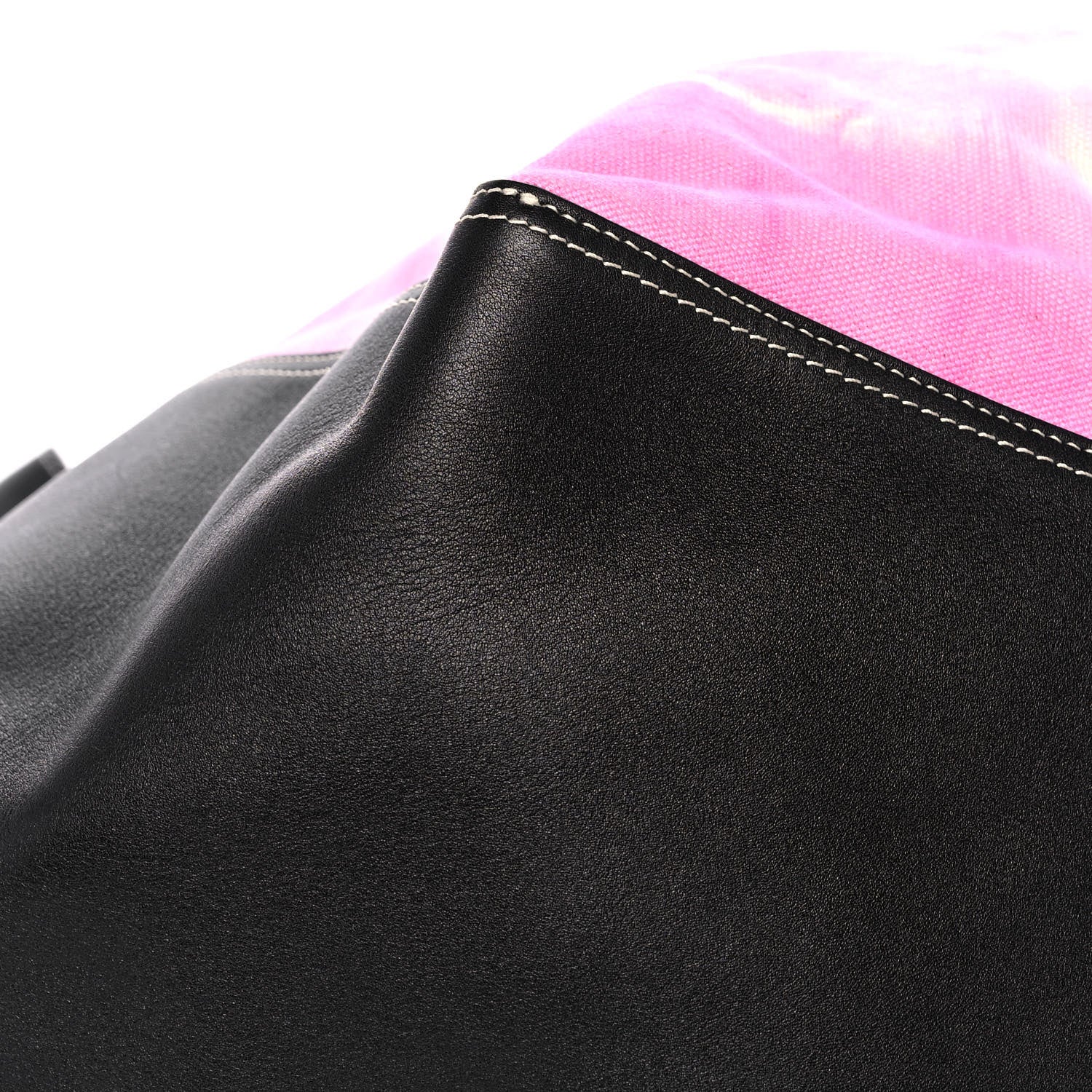 Celine Canvas Smooth Calfskin Frame Tote Black Pink White 8 of 17