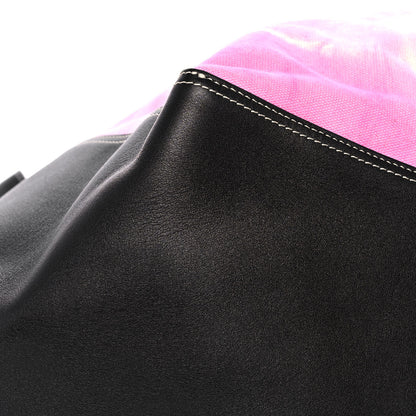 Celine Canvas Smooth Calfskin Frame Tote Black Pink White 8 of 17