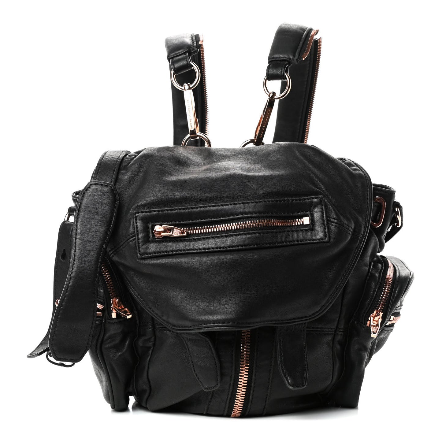 Lambskin Marti Backpack Washed Black Rose Gold Hardware