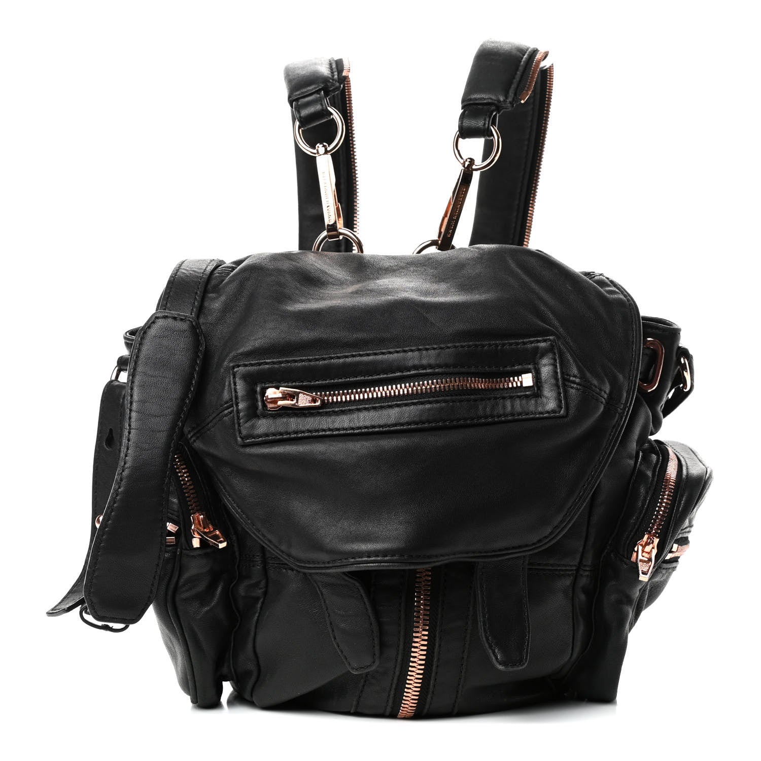Alexander Wang Lambskin Marti Backpack Washed Black Rose Gold Hardware 1 of 4