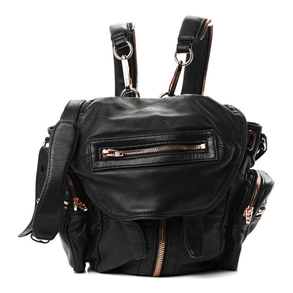 Alexander Wang Lambskin Marti Backpack Washed Black Rose Gold Hardware 1 of 4