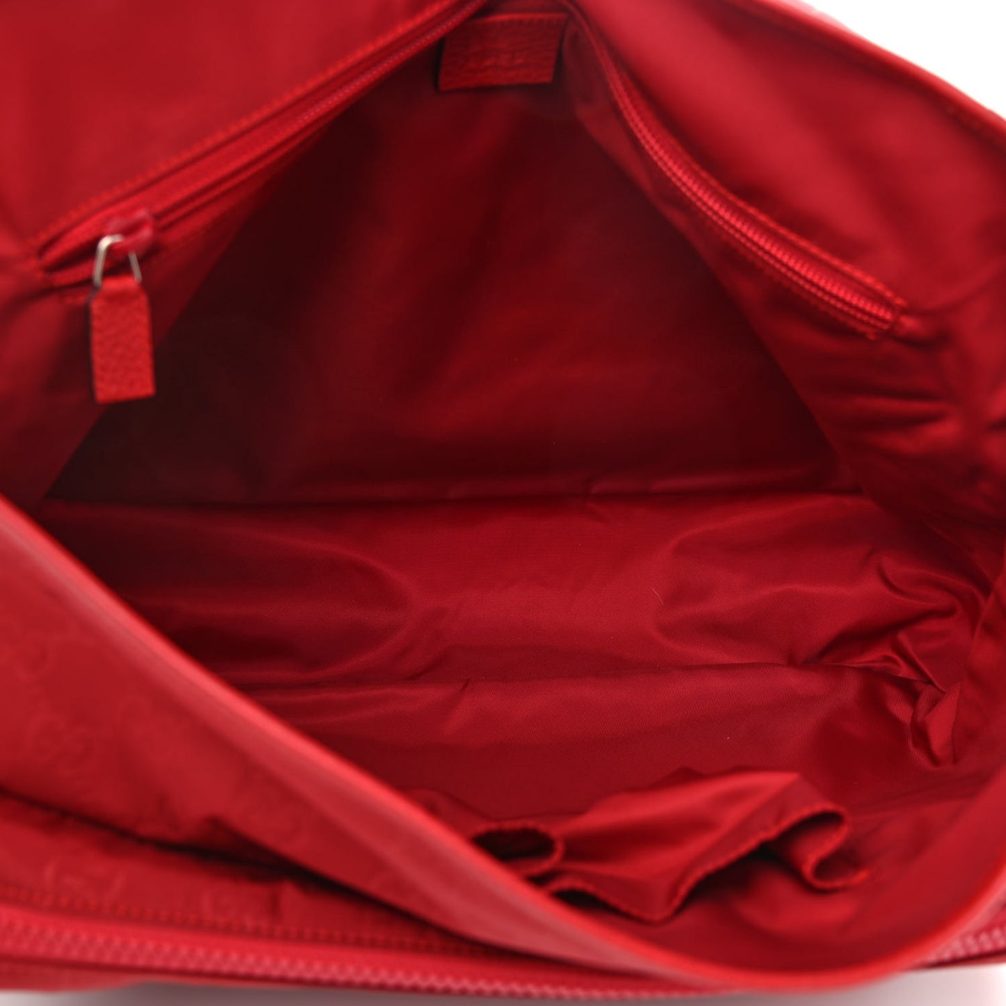 Nylon Monogram Double Buckle Flap Messenger Bag Vibrant Red