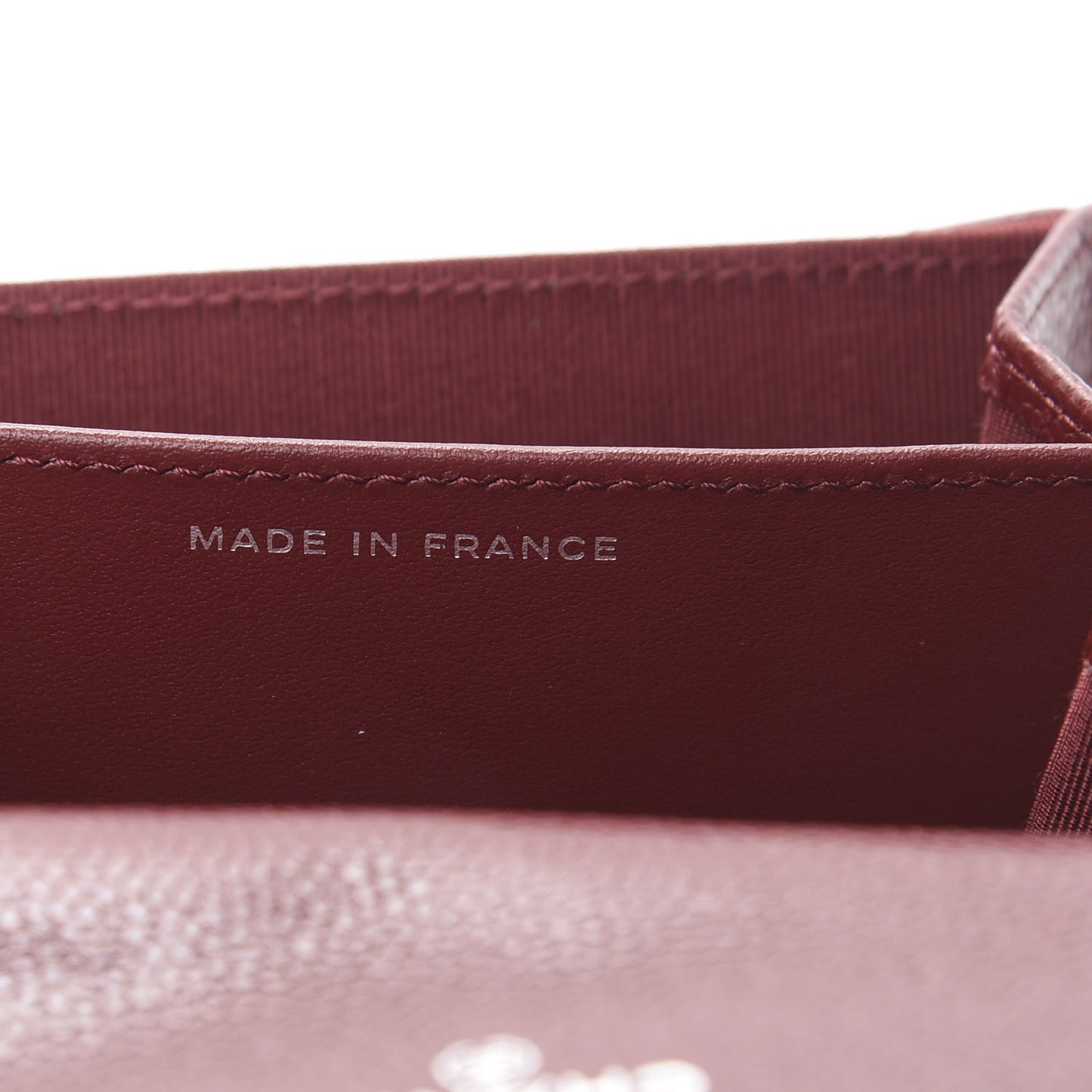 Caviar Quilted Flap Card Holder Wallet Burgundy