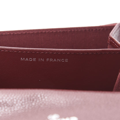 Chanel Caviar Quilted Flap Card Holder Wallet Burgundy 7 of 9