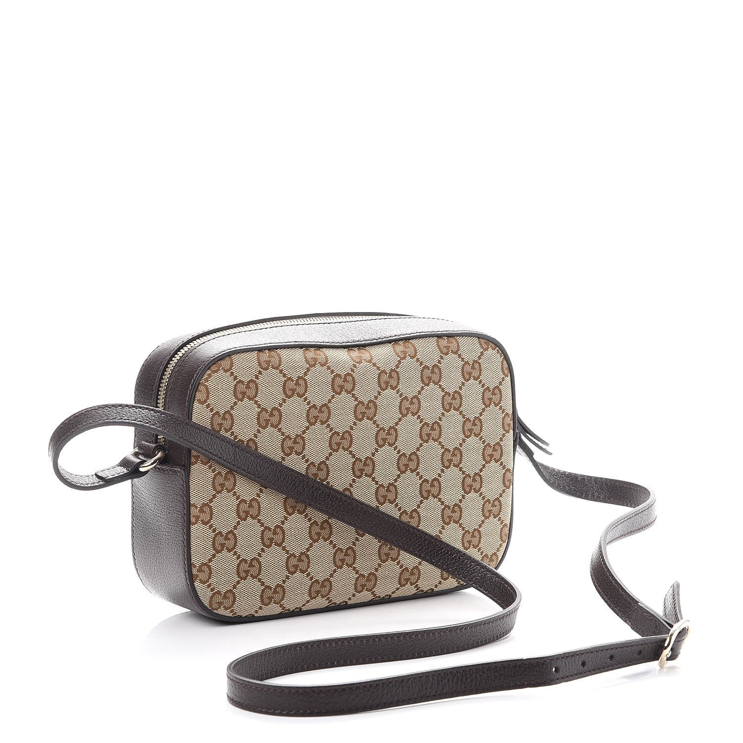 Gucci GG Supreme Monogram Web Small Webby Bee Shoulder Bag Dark Brown 3 of 9
