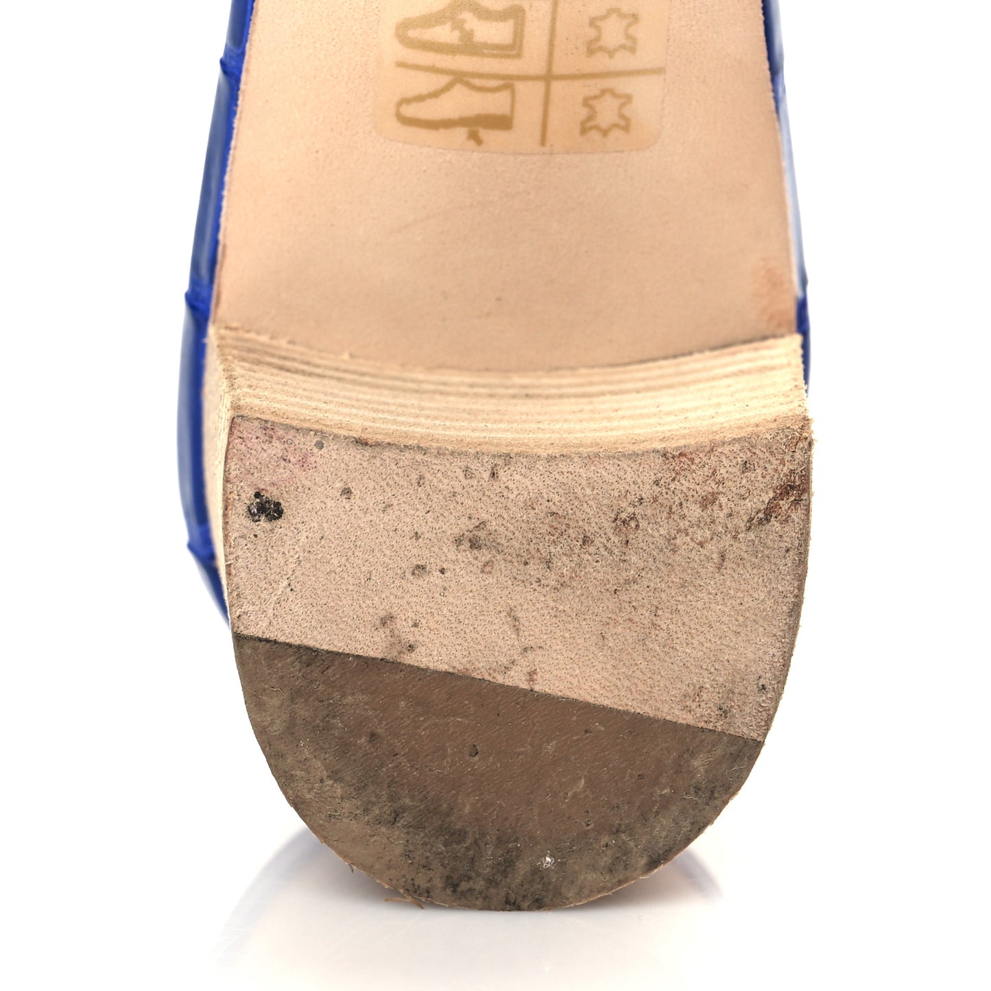 Shiny Alligator Oasis Sandals 37 Bleu Electrique