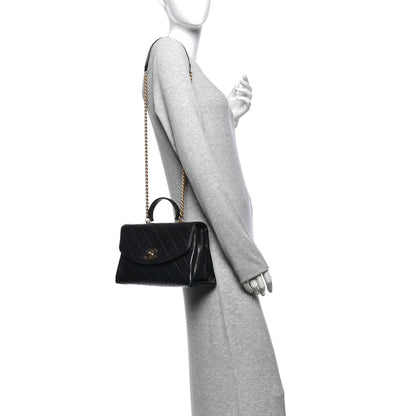 Chanel Lambskin Quilted Large Trendy Spirit Top Handle Bag Black 2 of 10