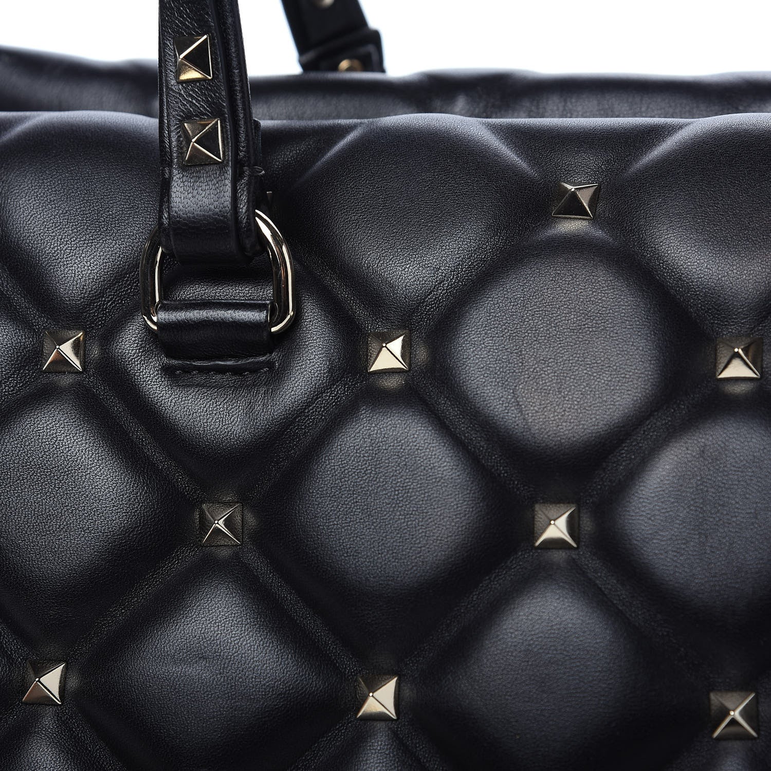 Valentino Garavani Nappa Candystud Double Handle Shoulder Bag Black 9 of 9