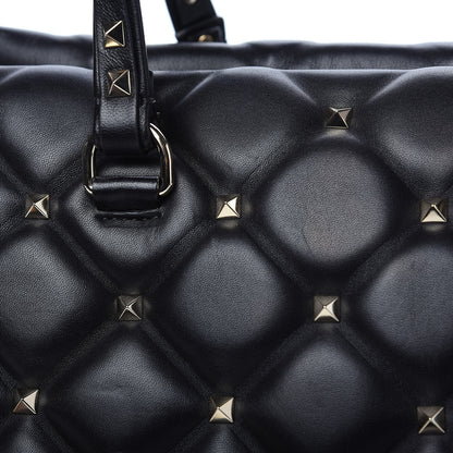 Valentino Garavani Nappa Candystud Double Handle Shoulder Bag Black 9 of 9