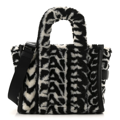Marc Jacobs Polyester Cotton Oversized Monogram Medium Traveler Tote Bag Black Ivory 1 of 10