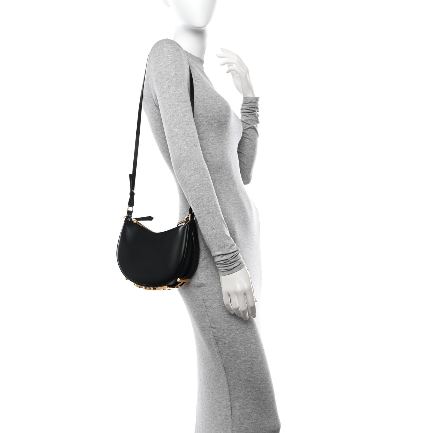 Vitello Grace Matte Mini graphy Hobo Bag Black