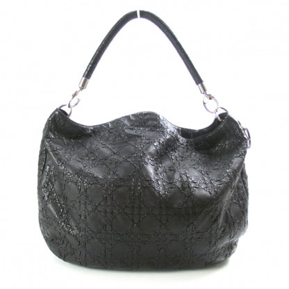 Christian Dior Lambskin Cannage Stitched Hobo Black 3 of 11