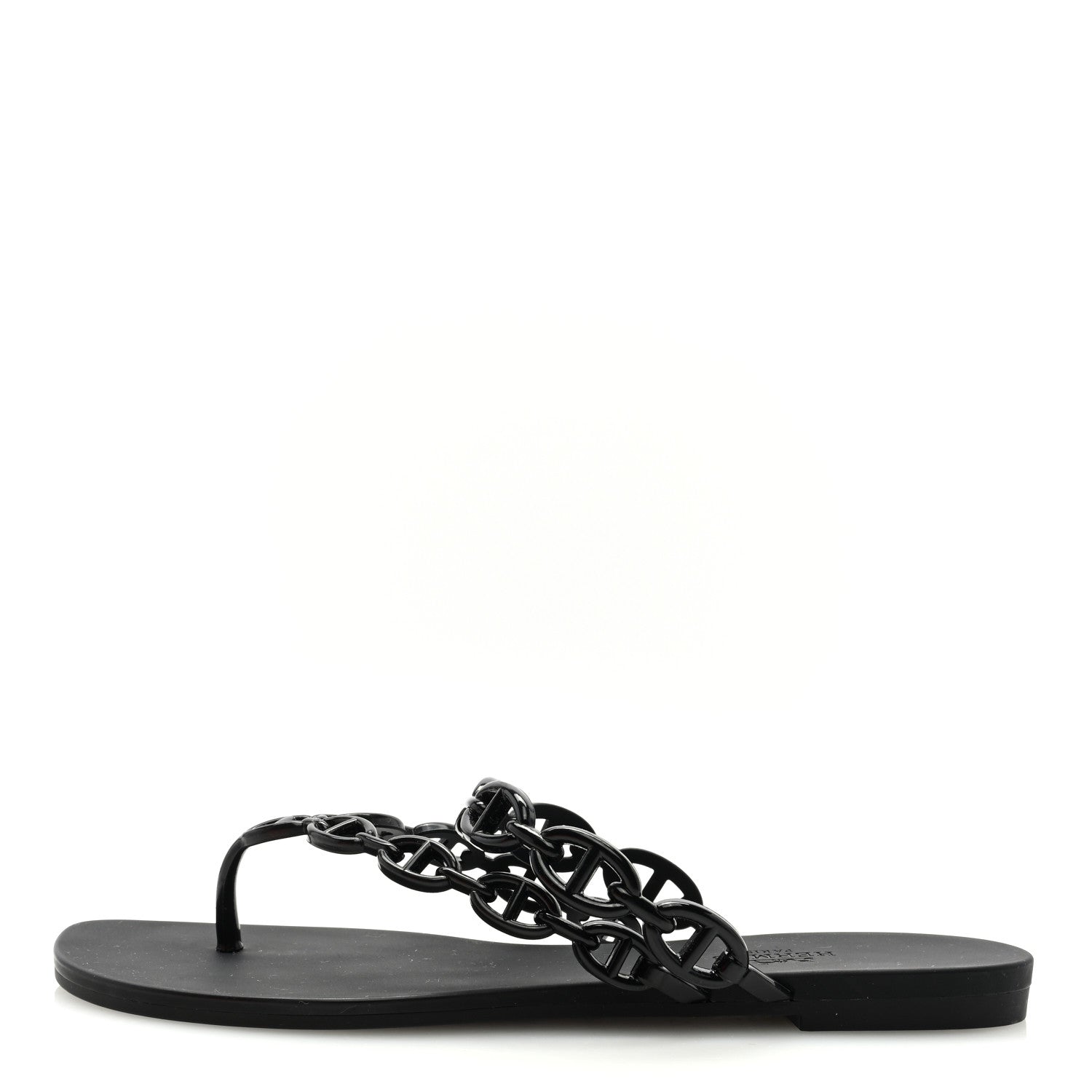Hermes Rubber Chaine d'Ancre Island Sandals 37 Black 1 of 7
