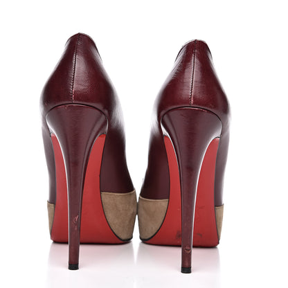 Christian Louboutin Suede Calfskin Maggie 160 Pumps 40 Burgundy 5 of 13