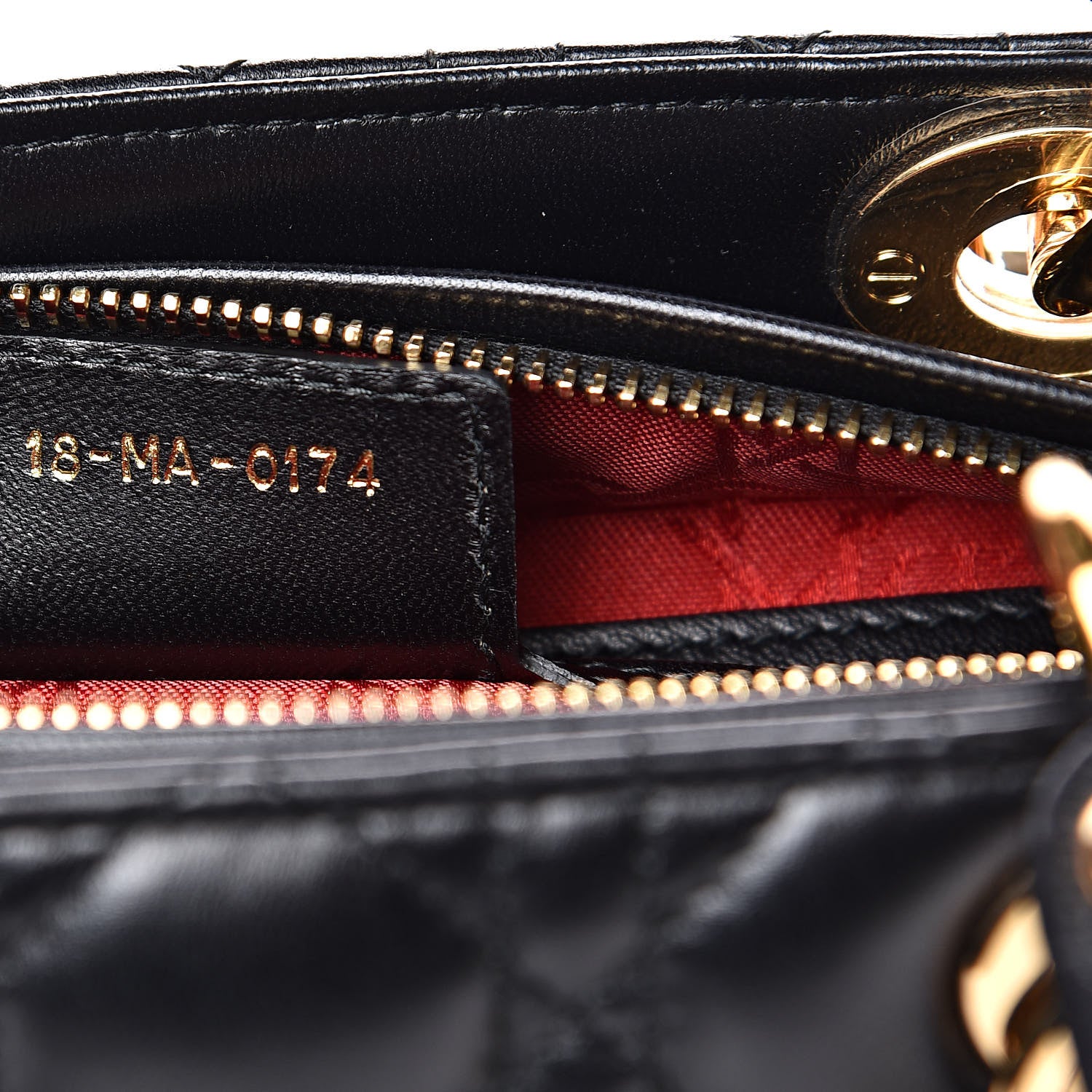 Christian Dior Lambskin Cannage Medium Lady Dior Black 7 of 12