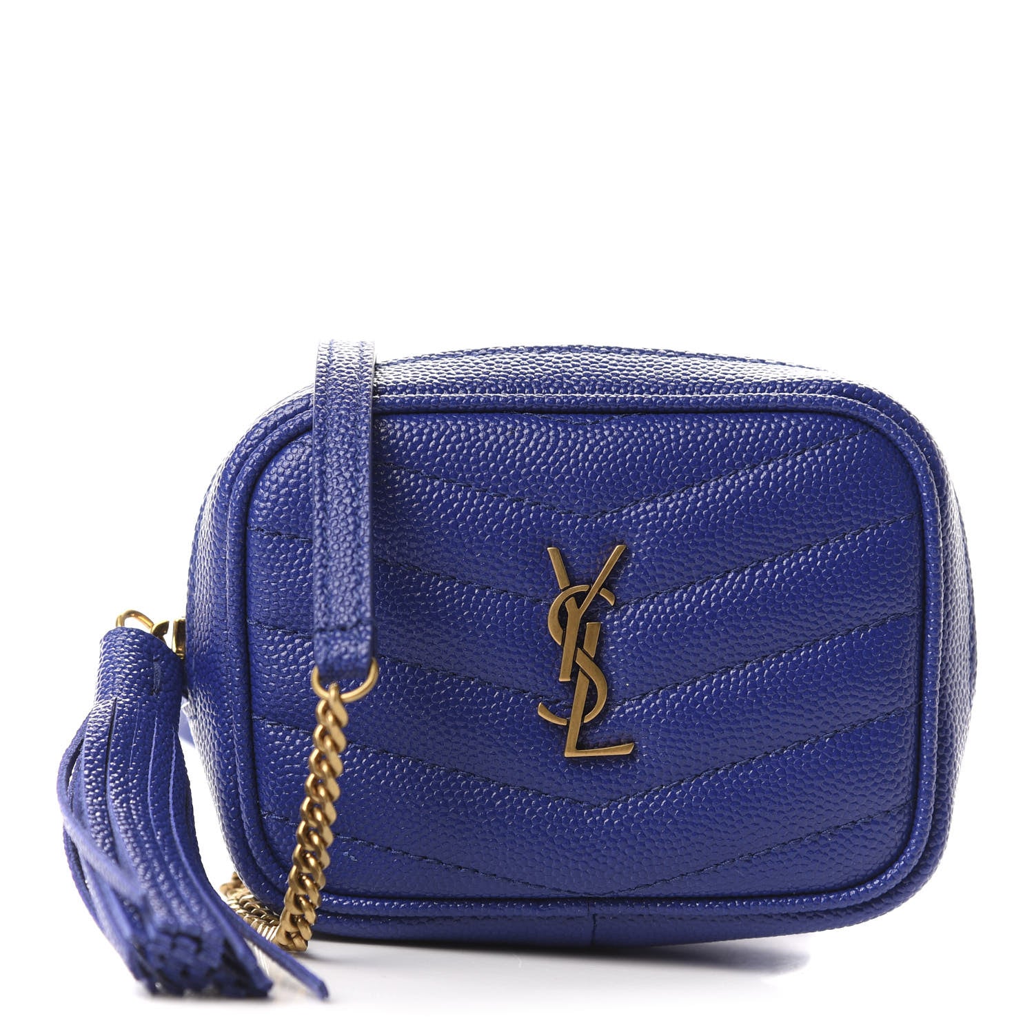 Saint Laurent Grain De Poudre Matelasse Monogram Baby Lou Camera Bag Sapphire Blue 1 of 11