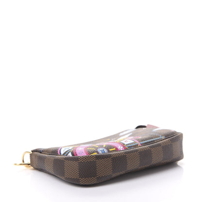 Louis Vuitton Damier Ebene 2020 Christmas Animation Big Wheel Mini Pochette Accessories Rose Ballerine 4 of 11