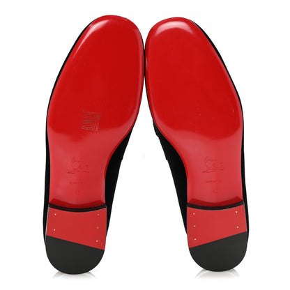 Christian Louboutin Velvet Patent Mens Rafinodo Flat Loafers 43 Black 6 of 9