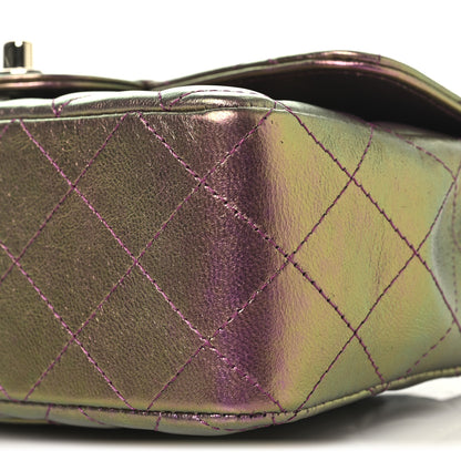 Chanel Iridescent Lambskin Quilted Mini Rectangular Flap Purple 10 of 10