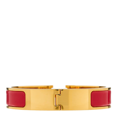 Hermes Enamel Narrow Clic Clac H Bracelet PM Rouge Vif 3 of 4