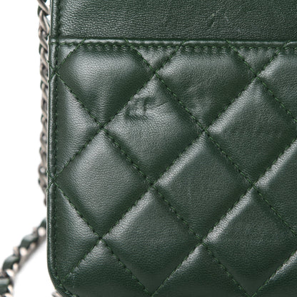 Chanel Lambskin Quilted Boy Wallet On Chain WOC Green 12 of 17