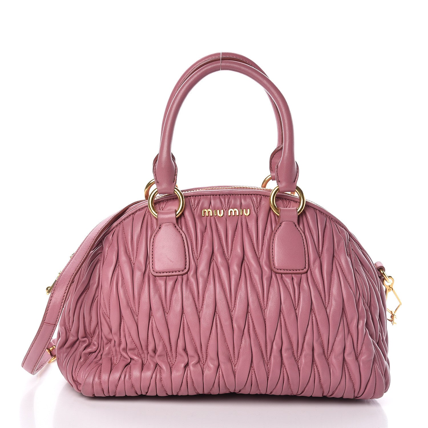 Miu Miu Nappa Matelasse Bauletto Top Handle Loto 1 of 9