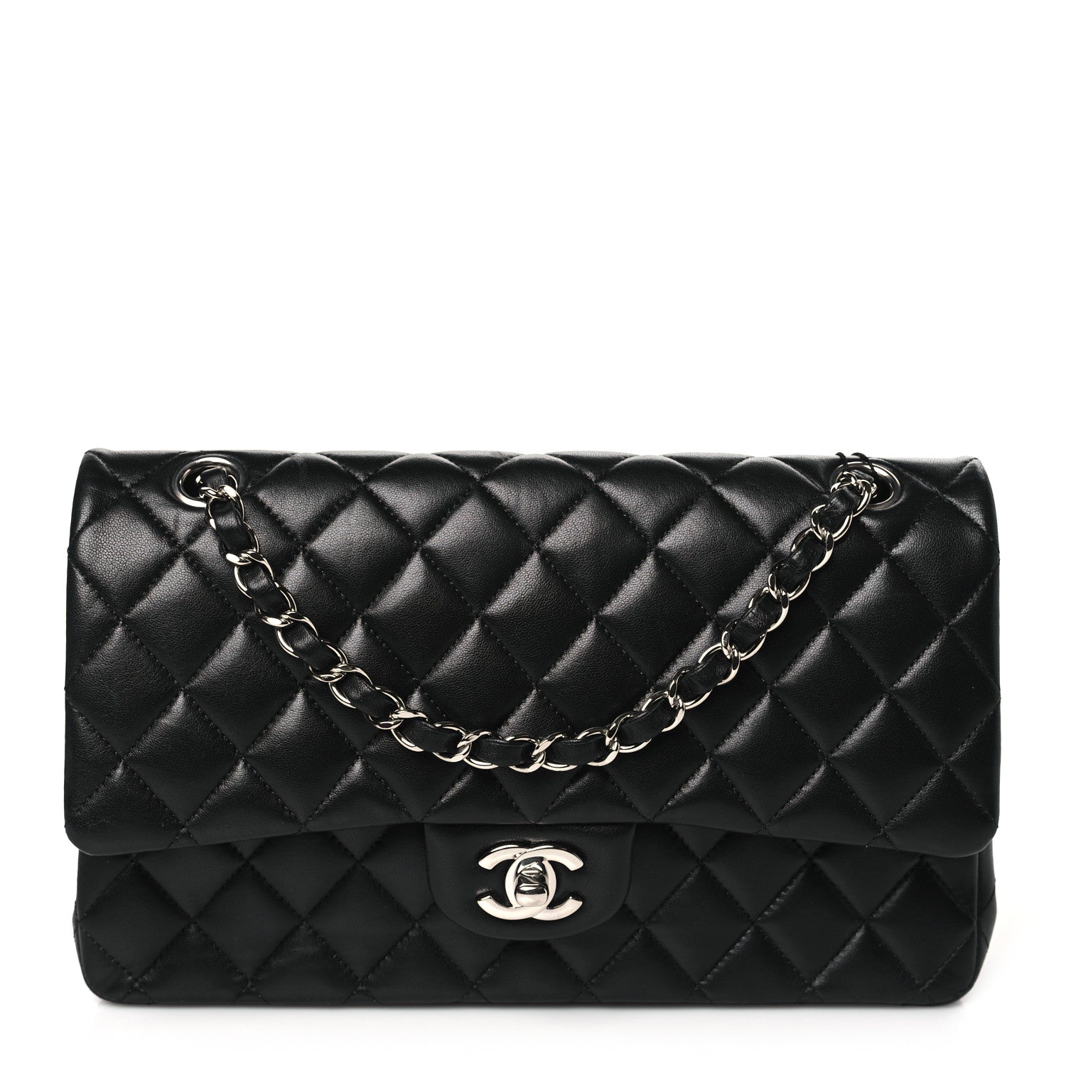 Chanel Lambskin Quilted Medium Double Flap Black 1 of 10