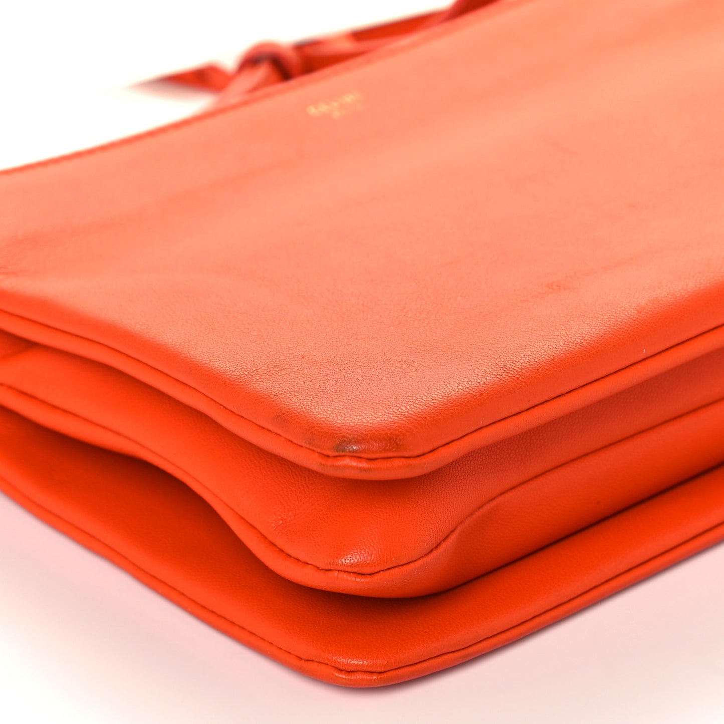 Lambskin Small Trio Crossbody Bag Bright Orange