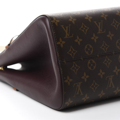 Louis Vuitton Calfskin Monogram Fold Tote MM Black Wine Cream 6 of 10
