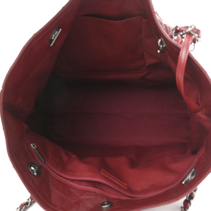 Chanel Aged Calfskin Large Shopping In Moscow Tote Burgundy 5 of 10