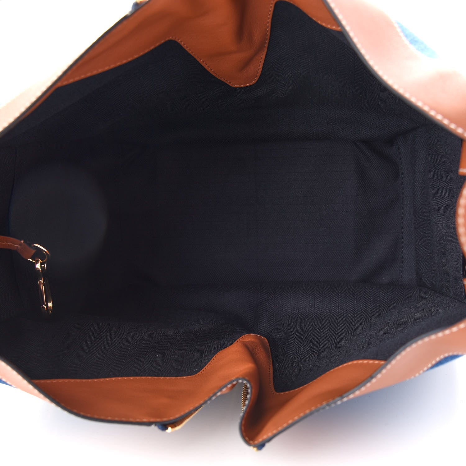 Loewe Calfskin Denim Small Hammock Shoulder Bag Blue Tan 4 of 8