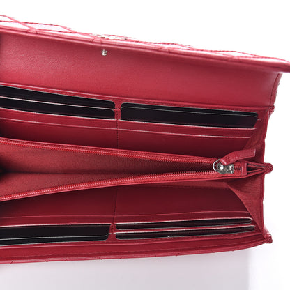 Chanel Calfskin Diamond Stitch Large Gusset Flap Wallet Dark Pink 4 of 7