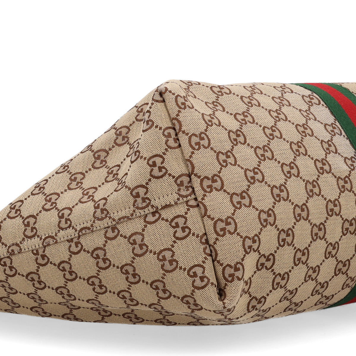 GG Monogram Web Large Giglio Tote Beige Brown