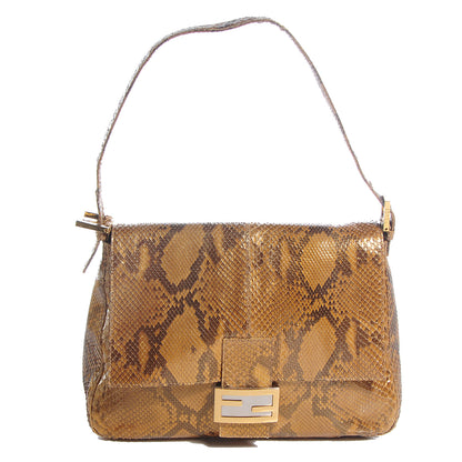 Fendi Vintage Python Mama Baguette Brown 1 of 16