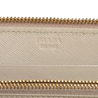 Prada Saffiano Metal Zip Around Wallet Cera 6 of 8