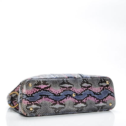 Saint Laurent Python Large Muse Satchel Blue Pink 4 of 8