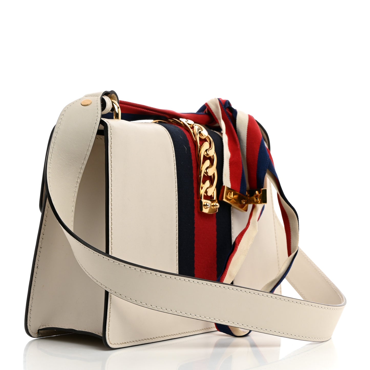 Calfskin Small Sylvie Shoulder Bag Off White
