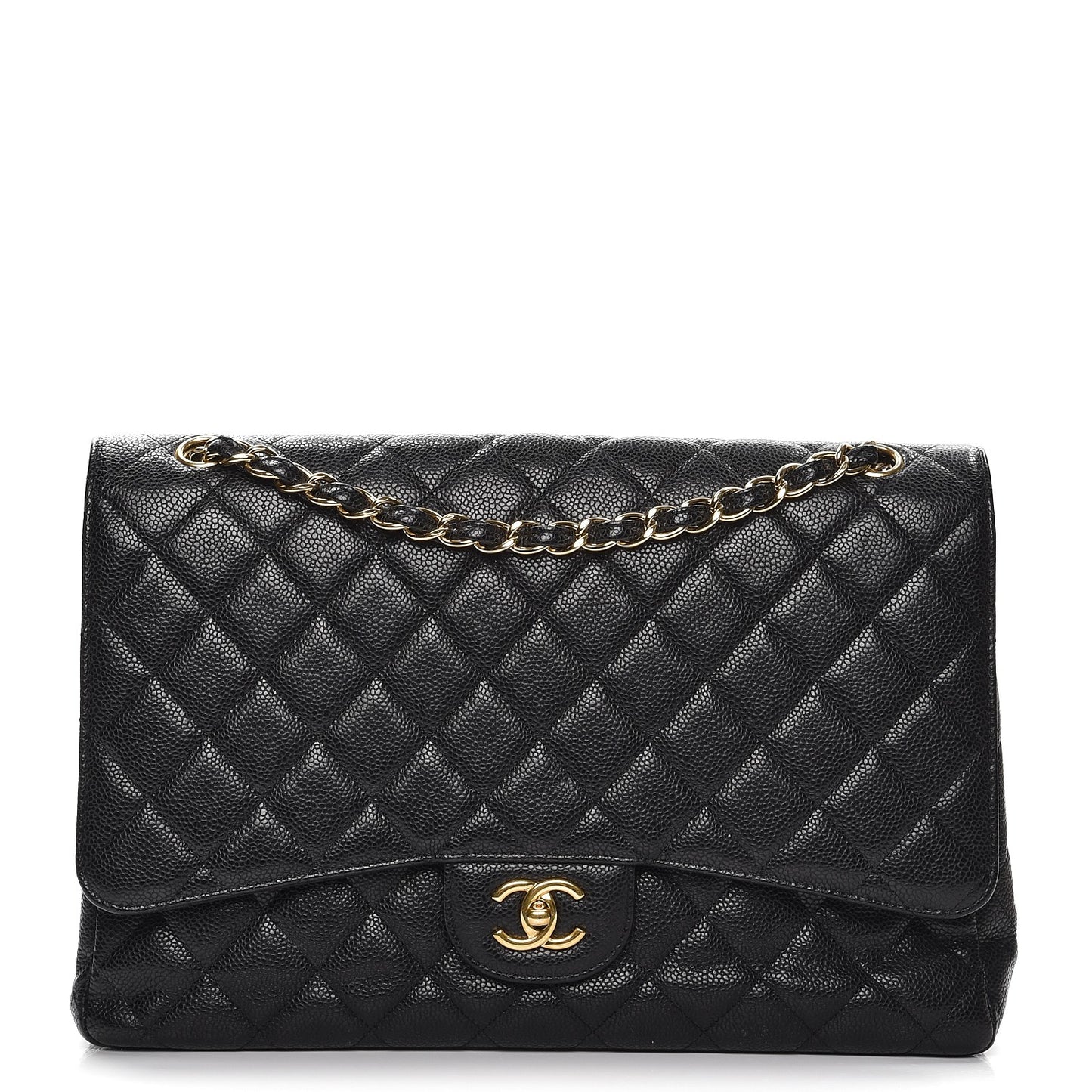 Caviar Quilted Maxi Single Flap Black
